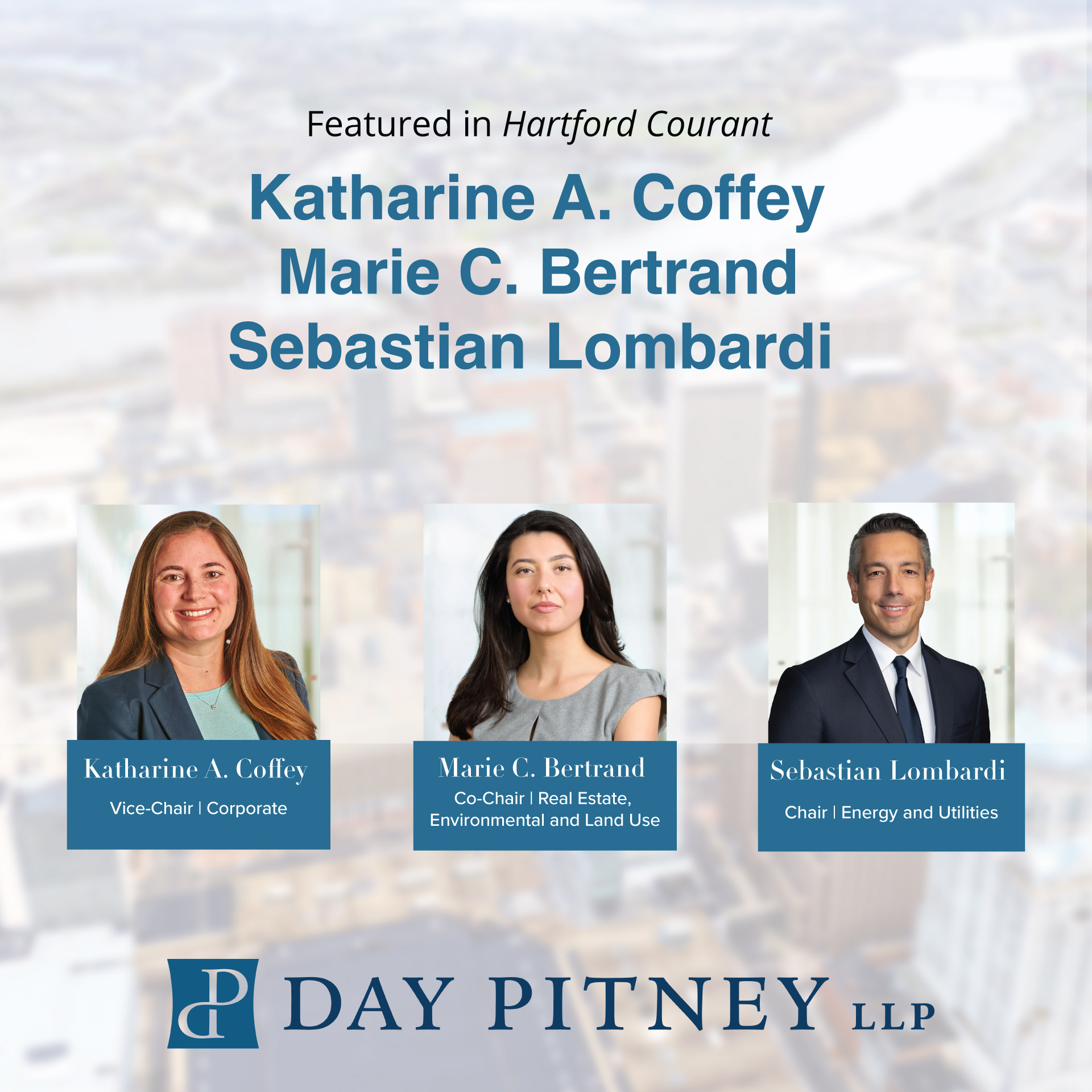 Major CT Law Firm Names 3 to Corporate Department Leadership Team Day